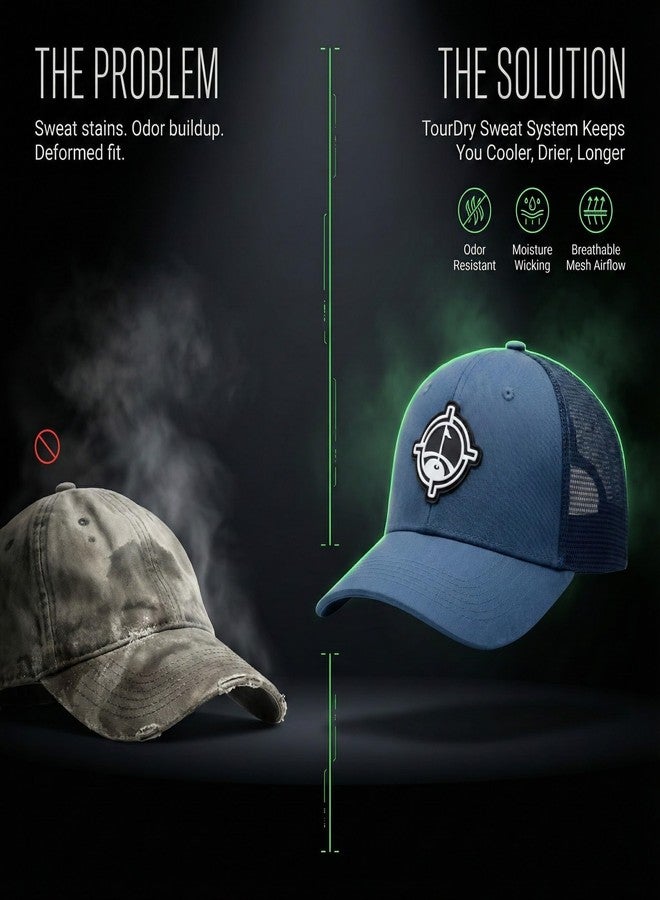 Aiming Fluid Golf Premium Golf I Gym I Boat I Hiking I Tennis I Bike Hat - TourDry Sweat System, Odor-Resistant Sweatband, Moisture-Wicking Liner, Structured 6-Panel Design, One Size Fits All- Dark Blue - Image 2